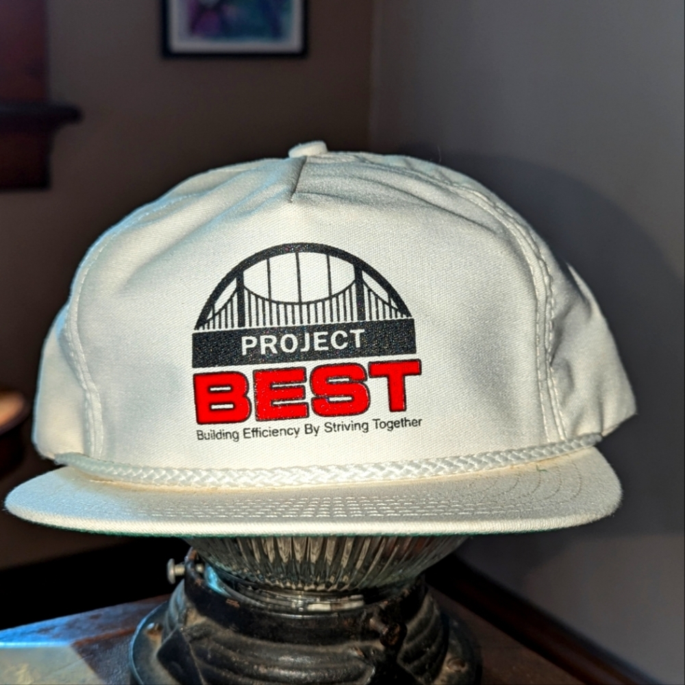 #Vintage #hat white with green underside bill #rare